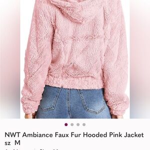 Ambiance Pink Faux Fur Hooded Jacket